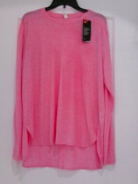 New Under Armour Bright Pink Loose Fit Long Sleeve Lightweight Top Shirt XL